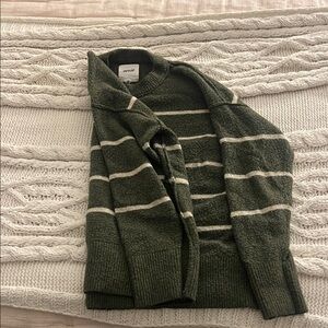 Aerie Olive Green Striped Sweater